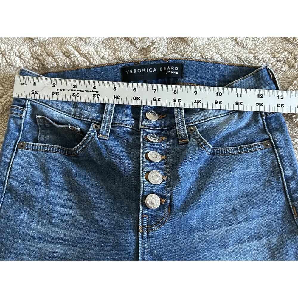 Veronica Beard Carolyn Baby Boot Mid Rise Jeans Womens Size 26/2 Button Fly - Picture 5 of 8